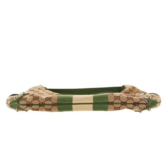 Gucci RARE Green Large Horsebit Chain Web Monogram Hobo Shoulder Bag $2500 - Picture 3 of 6